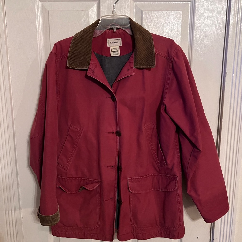LL Bean Cranberry Red Barn Chore Jacket XL